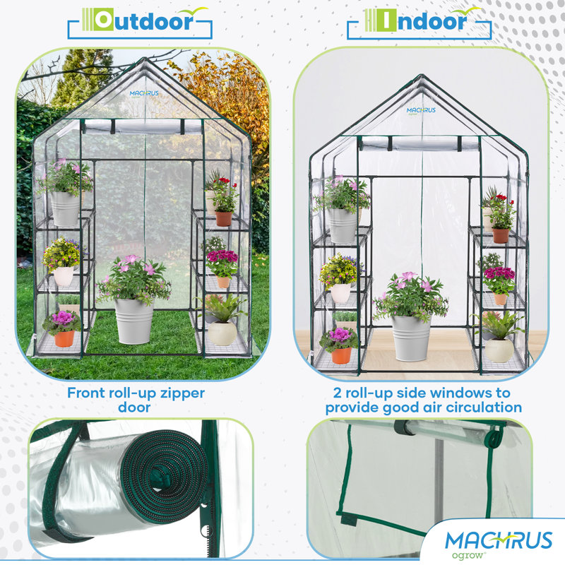 OGrow Machrus Ogrow Deluxe WalkIn Greenhouse with 3 Tiers and 12